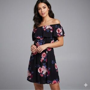 Floral Black Dress